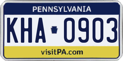 PA license plate KHA0903