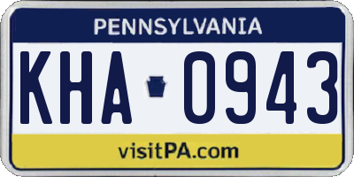 PA license plate KHA0943