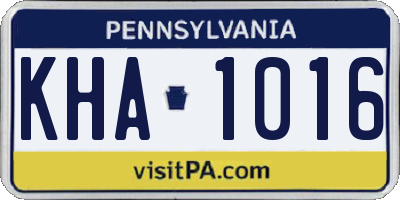PA license plate KHA1016