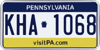 PA license plate KHA1068