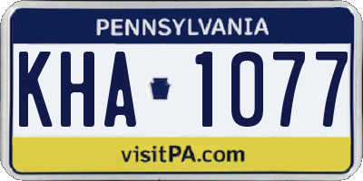 PA license plate KHA1077