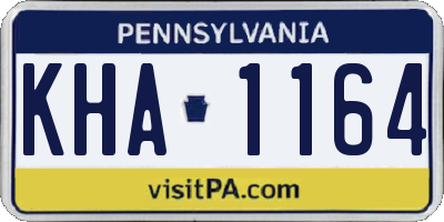 PA license plate KHA1164