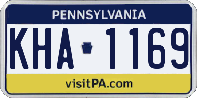 PA license plate KHA1169