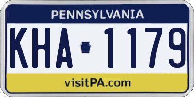PA license plate KHA1179