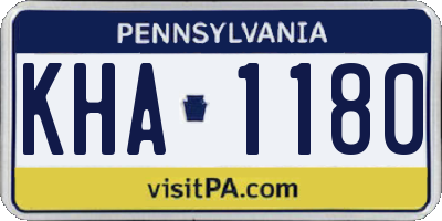 PA license plate KHA1180