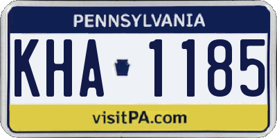 PA license plate KHA1185