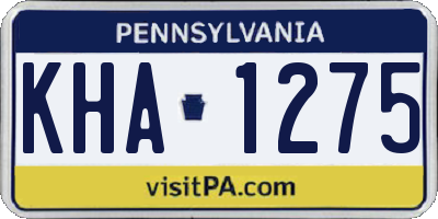 PA license plate KHA1275