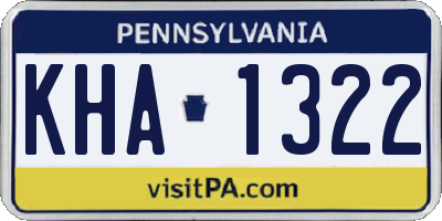 PA license plate KHA1322