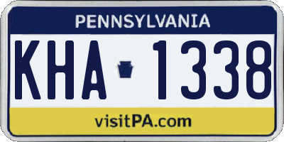 PA license plate KHA1338