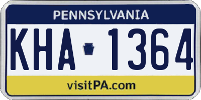 PA license plate KHA1364