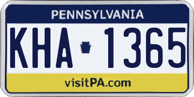 PA license plate KHA1365