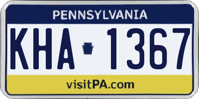 PA license plate KHA1367