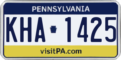 PA license plate KHA1425