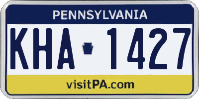PA license plate KHA1427