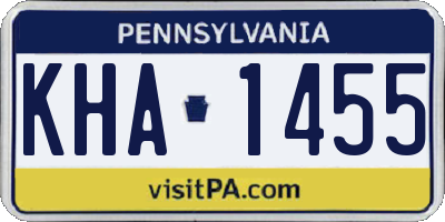 PA license plate KHA1455