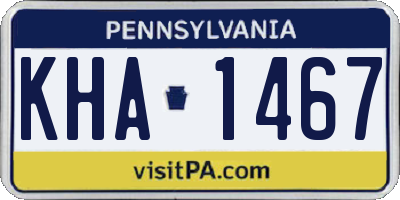 PA license plate KHA1467