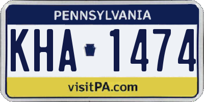 PA license plate KHA1474