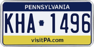 PA license plate KHA1496