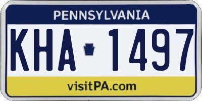 PA license plate KHA1497