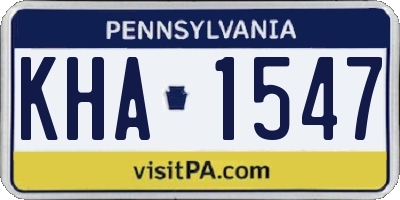PA license plate KHA1547