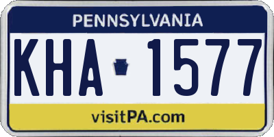 PA license plate KHA1577