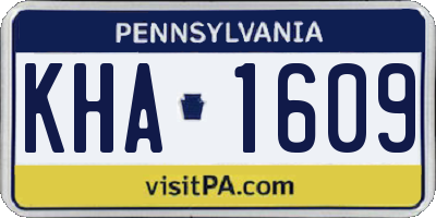 PA license plate KHA1609