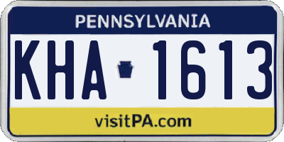 PA license plate KHA1613