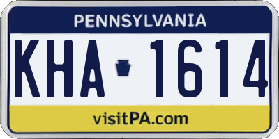 PA license plate KHA1614
