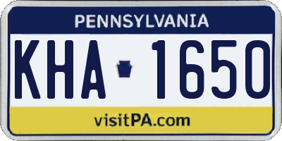 PA license plate KHA1650