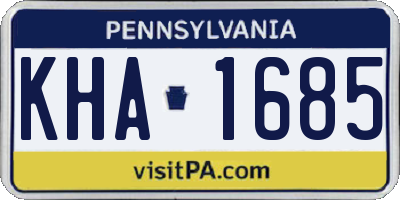 PA license plate KHA1685