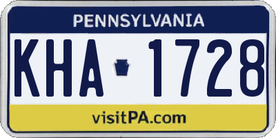 PA license plate KHA1728