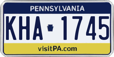 PA license plate KHA1745