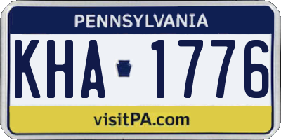 PA license plate KHA1776