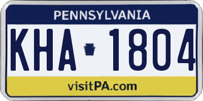 PA license plate KHA1804