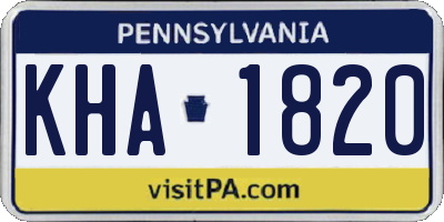 PA license plate KHA1820