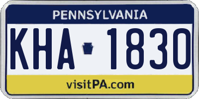 PA license plate KHA1830