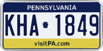 PA license plate KHA1849