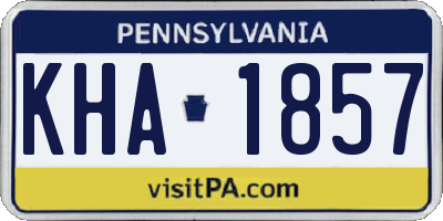 PA license plate KHA1857
