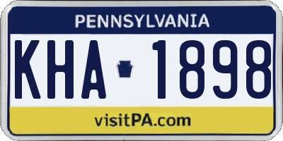 PA license plate KHA1898