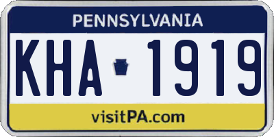 PA license plate KHA1919