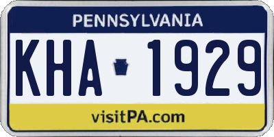 PA license plate KHA1929