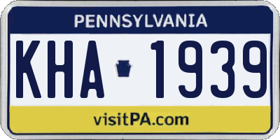 PA license plate KHA1939