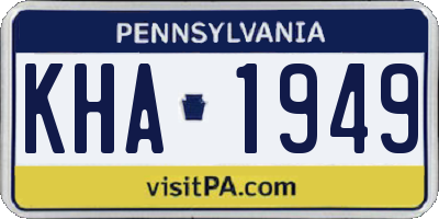 PA license plate KHA1949