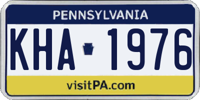 PA license plate KHA1976