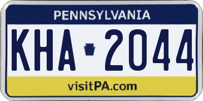 PA license plate KHA2044
