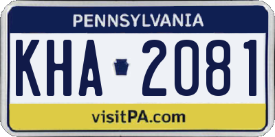 PA license plate KHA2081