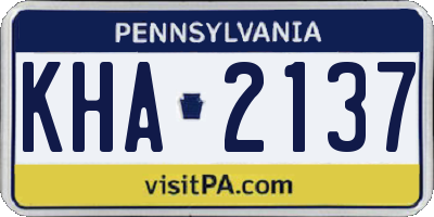 PA license plate KHA2137