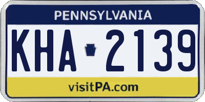 PA license plate KHA2139