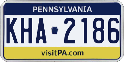PA license plate KHA2186
