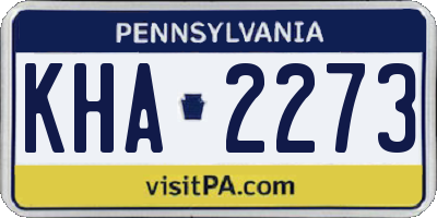PA license plate KHA2273